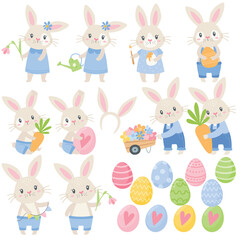 Easter Bunny, Vintage Easter Rabbit, Blue, Classic