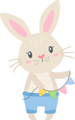 Easter Bunny, Vintage Easter Rabbit, Blue, Classic