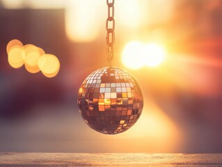 Obraz premium Disco Ball in Sunlit Glow 