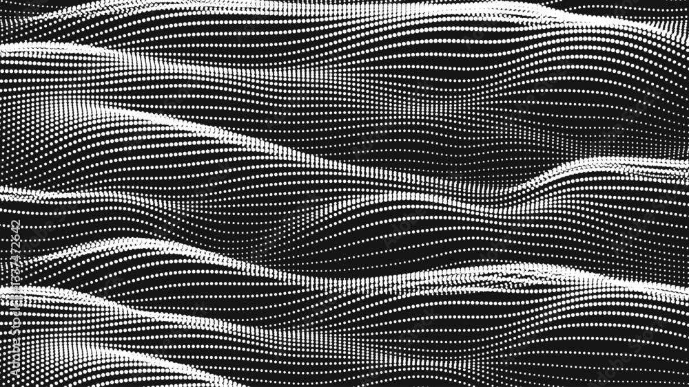 Wall mural point wave smooth texture. abstract dot background. technological cyberspace background.