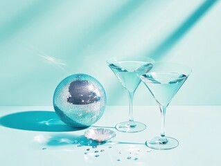 Martini Glass and Disco Ball	