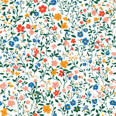 Ditsy Floral Pattern Vector Illustration Isolate