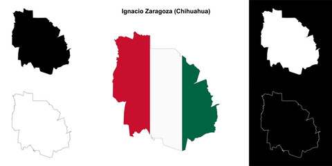 Fototapeta premium Ignacio Zaragoza outline map