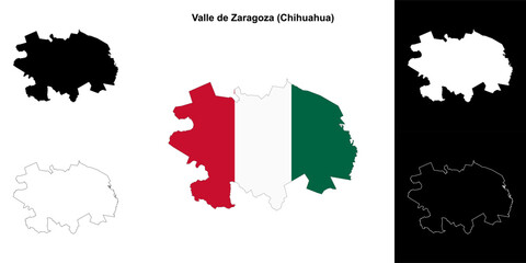 Valle de Zaragoza outline map