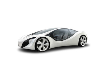Futuristic autonomous car side view - future technology concept - 3D illustration