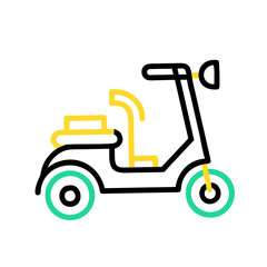 Naklejka premium Electric scooter icon promoting eco-friendly transportation, Concept of nature concern