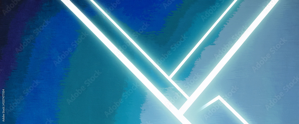 Poster abstract blue textured background with bright white lines creating a dynamic geometric pattern, show
