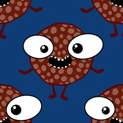 Cartoon food seamless sausage pattern for wrapping paper and fabrics and linens and kids clothes print