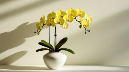 A vibrant, delicate orchid flower with petals shimmering in a bright