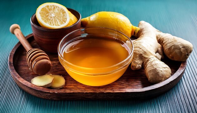 "Bowl of Honey, Lemon, and Ginger &ndash; Natural Healing Remedy"