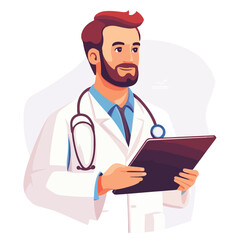 Fototapeta premium Electronic Health Record and Medical Patient Information on Digital Tablet Screen