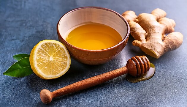 "Bowl of Honey, Lemon, and Ginger &ndash; Natural Healing Remedy"