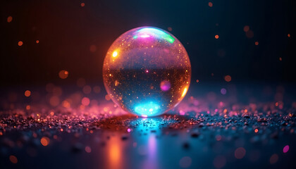 Prism Inspired Color Spectrum with Radiant Disco Ball Glow