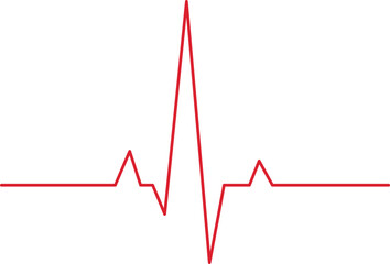 Heartbeat line icon isolated on white background. Ecg. Vector illustration.