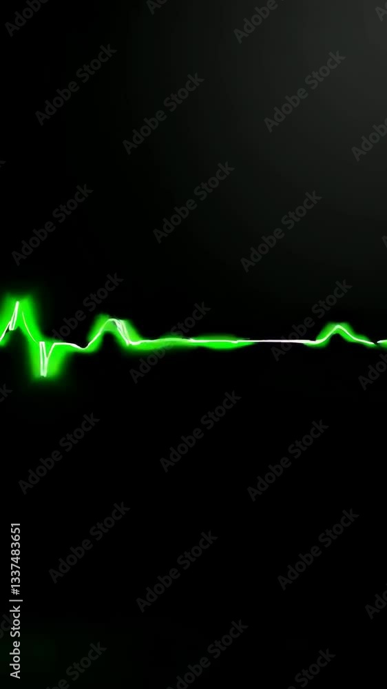 Poster dynamic green waveform display reflecting pulsing heartbeat rhythm