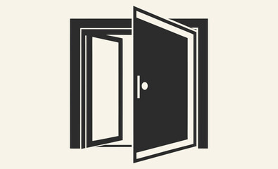 Doors graphic icon, open door symbol, vector illustration