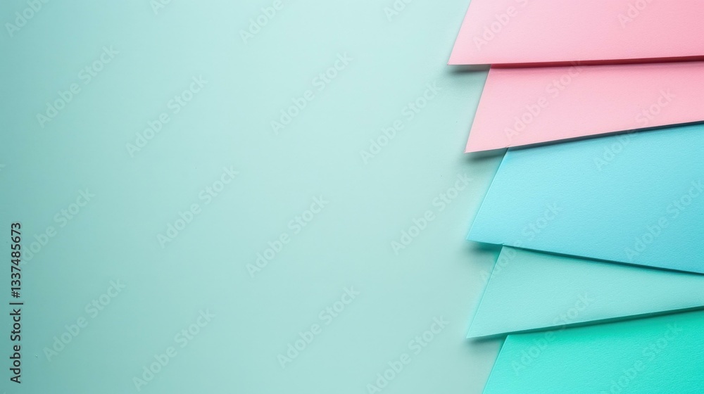 Aufkleber explore a unique blend of soft pastel colors in this abstract geometric paper background that enhanc