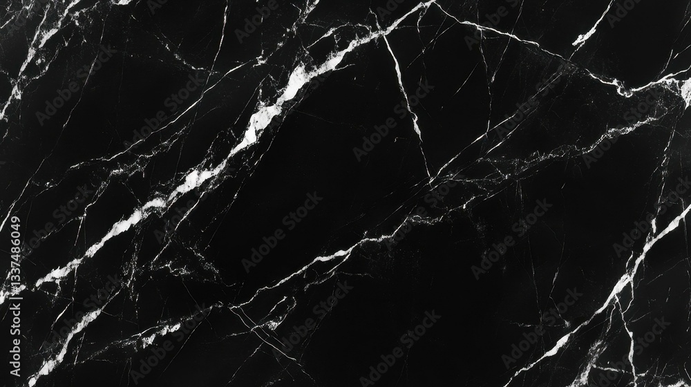 Poster sleek black marble texture with natural patterns, perfect for a modern and elegant backdrop in any d