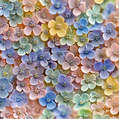 Pastel Microflower Electron Microscope Mockup - Abstract Scientific Pattern for Packaging & Branding with Copy Space