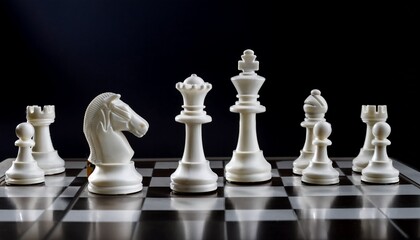 white chess pieces
