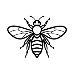 Bee icon flying in nature, environmental protection concept