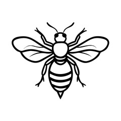 Bee icon in flight, nature symbolism concept