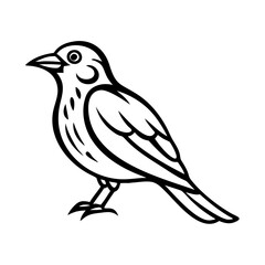 Fototapeta premium Bird icon standing gracefully, nature symbolism concept