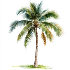 Fototapeta premium coconut tree watercolor isolated on white background