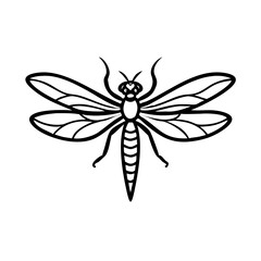 Dragonfly icon featuring delicate wings, nature symbolism concept