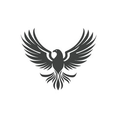 Abstract Fire Bird Logo Design - Flying Phoenix