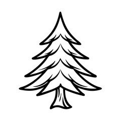 Obraz premium Pine tree icon with detailed branches, nature representation concept