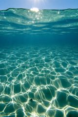Tranquil Beauty: An Unaltered View of Captivating Crystal-Clear Ocean Waters Embracing Marine Life Under an Endless Sky