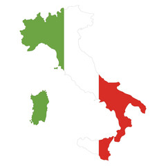 Fototapeta premium map of italy with flag