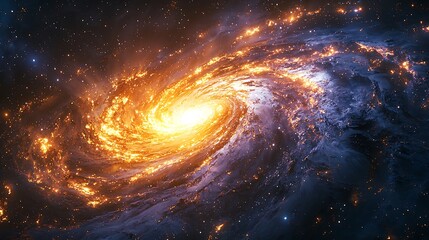 Obraz premium Vivid galaxy with bright swirling arms high resolution picture