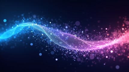 Obraz premium A futuristic energy wave made of glowing blue and purple particles