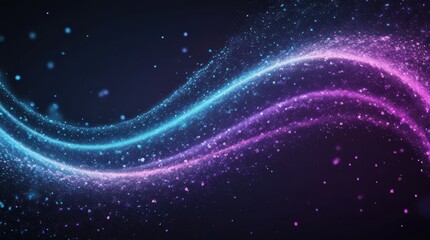 Obraz premium A futuristic energy wave made of glowing blue and purple particles