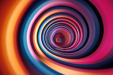 A vibrant colorful swirl showcases concentric rings of various hues