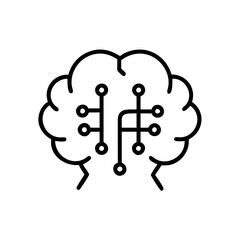 Brain with Circuit Design in Minimalist Style  