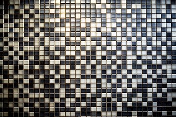 Fototapeta premium Abstract Black and White Mosaic Pixel Art Background - Stock Photo