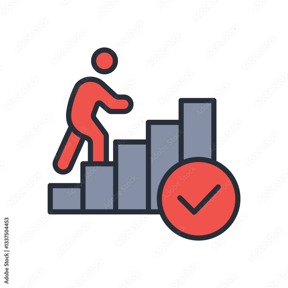 Poster progress icon. vector.editable stroke.linear style sign for use web design,logo.symbol illustration.