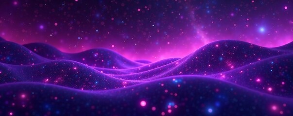 Obraz premium Abstract digital universe in glowing purple hues with modern design elements, elements, design