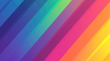 Bold, high-saturation rainbow stripes diagonally crossing the frame