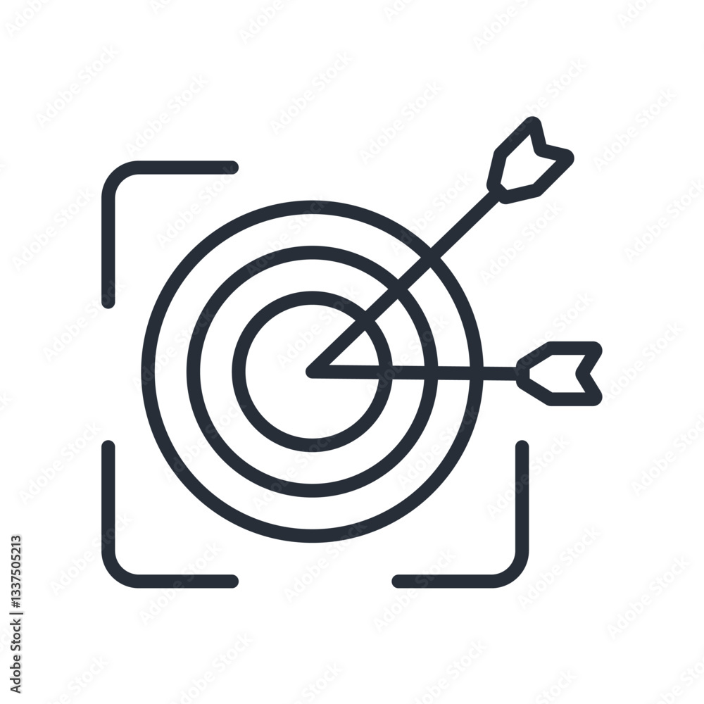 Poster target icon. vector.editable stroke.linear style sign for use web design,logo.symbol illustration.
