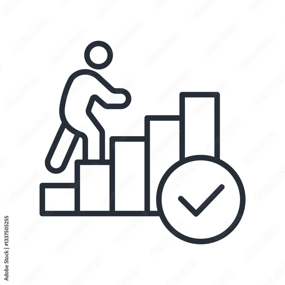 Poster progress icon. vector.editable stroke.linear style sign for use web design,logo.symbol illustration.