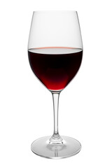 Goblet glass of red wine isolated