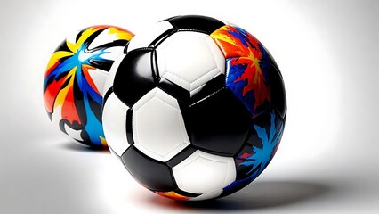 Fototapeta premium Abstract Soccer Ball Designs: Colorful, Modern Footballs