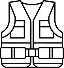 Life Jacket line art Vector Icon 