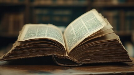 Obraz premium Antique Volume Unveiled: Exploring the Textures of a Well-Loved Literary Classic