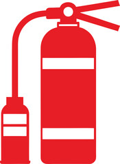 Red color fire extinguisher vector  illustration Fire safety tool.