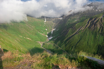 Mountain landscape at the Furka Pass